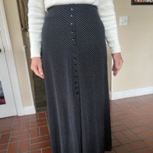 Black pin dot maxi skirt size 6